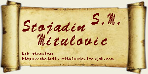Stojadin Mitulović vizit kartica
